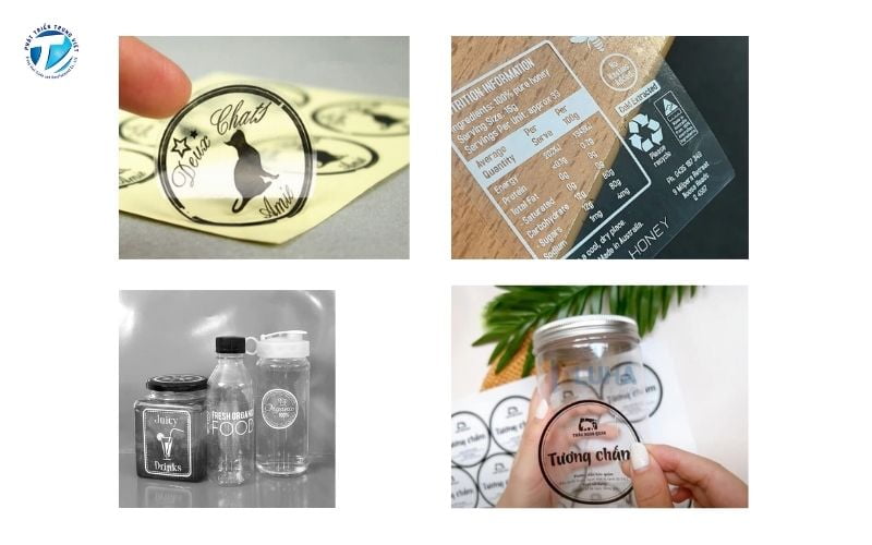 Decal trong suốt trong in tem nhãn 